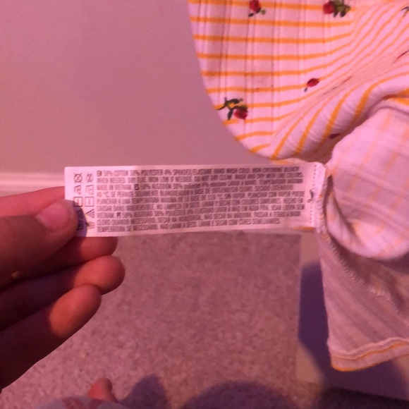 Forever 21 Striped yellow Tank with roses - Picture 5 of 8